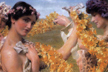 Репродукция картины "когда цветы вернутся" художника "альма-тадема лоуренс"