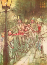 Репродукция картины "bob cratchit went down a slide on cornhill" художника "рэкем артур"