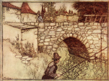 Репродукция картины "once upon a time a poor peasant, named crabb, was taking a load of wood drawn by two oxen to the town for sale" художника "рэкем артур"