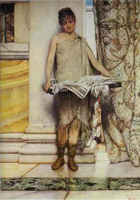 Репродукция картины "банщица" художника "альма-тадема лоуренс"