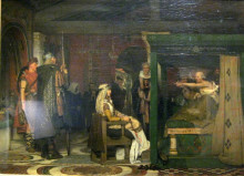 Копия картины "фредегонда у одра претекстата" художника "альма-тадема лоуренс"