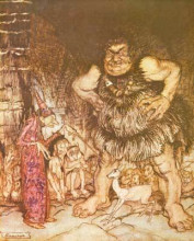 Копия картины "the giant galligantua and the wicked old magician transform the duke&#39;s" художника "рэкем артур"