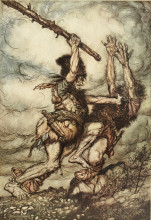 Репродукция картины "fafner kills fasolt" художника "рэкем артур"