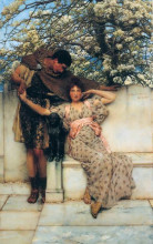 Репродукция картины "обещание весны" художника "альма-тадема лоуренс"