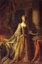 Копия картины "portrait of queen charlotte" художника "рэмзи аллан"
