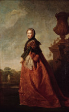 Репродукция картины "portrait of augusta of saxe gotha, princess of wales" художника "рэмзи аллан"