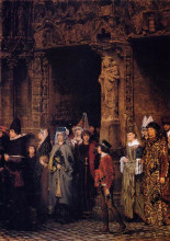 Репродукция картины "церковная жизнь в 15 столетии" художника "альма-тадема лоуренс"