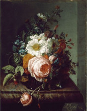 Копия картины "flower bouquet on a marble table" художника "рюйш рашель"