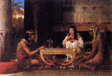 Репродукция картины "египетские шахматисты" художника "альма-тадема лоуренс"