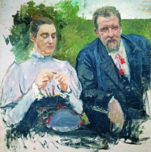 Копия картины "portrait of i. f. tyumenev with his wife" художника "рябушкин андрей"