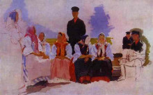 Картина "sunday in the village, study" художника "рябушкин андрей"