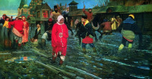 Картина "moscow street of xvii century" художника "рябушкин андрей"