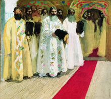 Копия картины "waiting for the tzar. sketch for an unrealized painting" художника "рябушкин андрей"