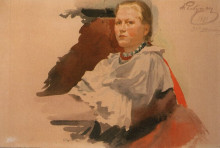 Репродукция картины "woman in novgorod peasant dress" художника "рябушкин андрей"