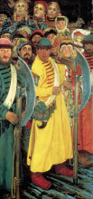 Копия картины "they are coming (moscovites watching the entry of a foreign embassy into moscow at the end of the xvii century)" художника "рябушкин андрей"