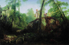 Репродукция картины "камень в лесу у разлива" художника "саврасов алексей"