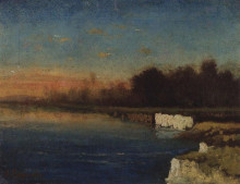 Репродукция картины "берег реки велуньи в низовьях" художника "саврасов алексей"