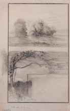 Копия картины "деревья у воды. ветви деревьев" художника "саврасов алексей"