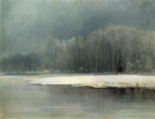Копия картины "зимний пейзаж. иней" художника "саврасов алексей"