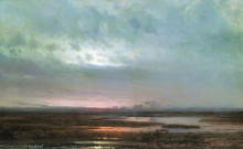 Репродукция картины "закат над болотом" художника "саврасов алексей"