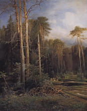 Копия картины "дорога в лесу" художника "саврасов алексей"