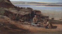Репродукция картины "рыбаки на волге" художника "саврасов алексей"