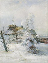 Копия картины "зима" художника "саврасов алексей"