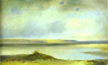 Репродукция картины "the volga river. vistas" художника "саврасов алексей"
