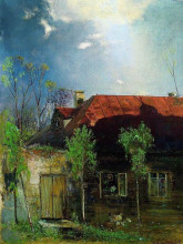 Копия картины "домик в провинции. весна" художника "саврасов алексей"