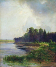 Копия картины "берег реки" художника "саврасов алексей"