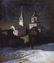Репродукция картины "церковь ильи обыденного в москве" художника "саврасов алексей"