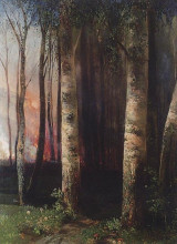Репродукция картины "пожар в лесу" художника "саврасов алексей"
