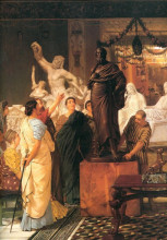 Репродукция картины "галерея скульптуры" художника "альма-тадема лоуренс"