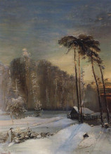 Копия картины "лес в инее" художника "саврасов алексей"