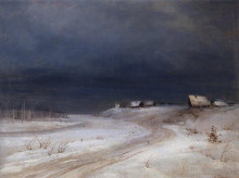 Репродукция картины "зимний пейзаж" художника "саврасов алексей"