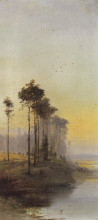 Копия картины "пейзаж с соснами" художника "саврасов алексей"