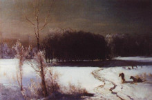 Копия картины "пейзаж с волками" художника "саврасов алексей"