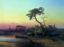 Картина "пейзаж с сосной" художника "саврасов алексей"