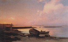 Копия картины "морской берег в окрестностях ораниенбаума" художника "саврасов алексей"