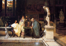 Репродукция картины "римский меценат" художника "альма-тадема лоуренс"