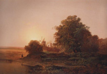 Копия картины "летний пейзаж с мельницами" художника "саврасов алексей"