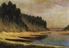 Копия картины "лесистый берег реки москвы" художника "саврасов алексей"