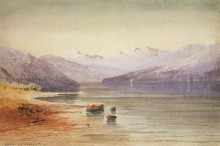 Копия картины "горное озеро. швейцария" художника "саврасов алексей"
