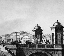 Копия картины "anichkov bridge in st. petersburg" художника "садовников василий"