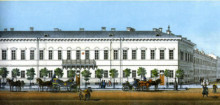 Копия картины "demidov hotel. fragment of &quot;panorama of nevsky prospect&quot;" художника "садовников василий"
