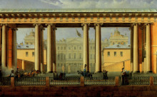 Картина "view of the anichkov palace from the fontanka river" художника "садовников василий"