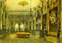 Копия картины "knight&#39;s hall in verkiai palace, vilnius, lithuania" художника "садовников василий"