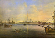 Картина "view of the neva and the peter and paul fortress" художника "садовников василий"