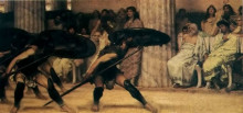 Репродукция картины "танец пиррихий" художника "альма-тадема лоуренс"