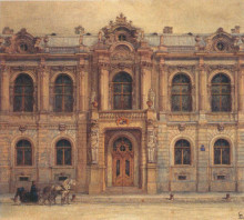 Репродукция картины "the mansion of countess z. i. yusupova" художника "садовников василий"